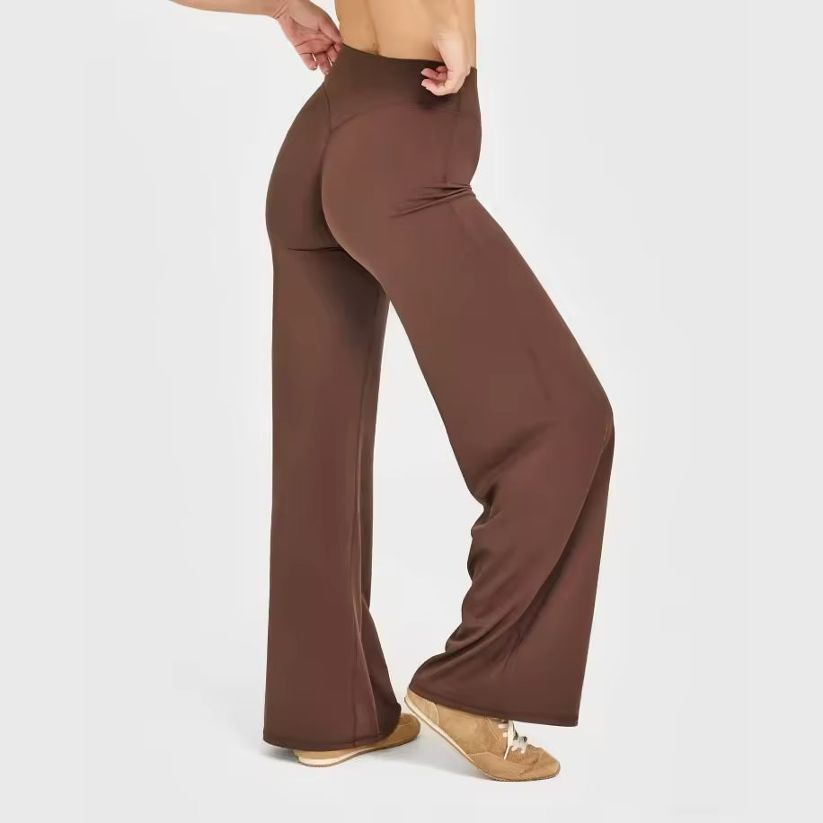 NUVR FLOW PANTS - Straight Leg Bottom- Brown