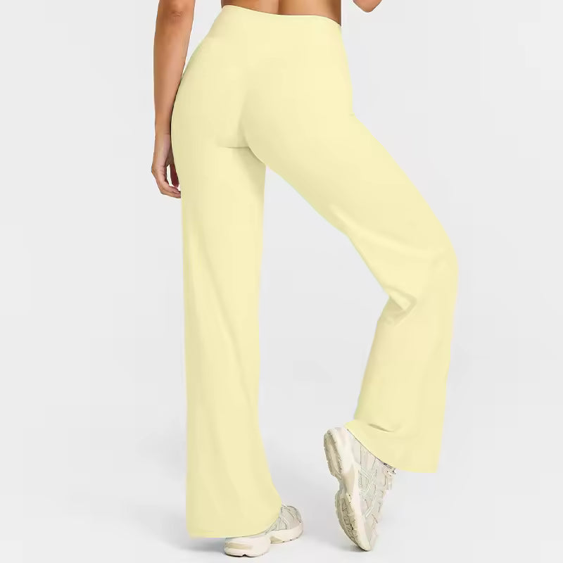 NUVR FLOW PANTS - Straight Leg Pants - Yellow