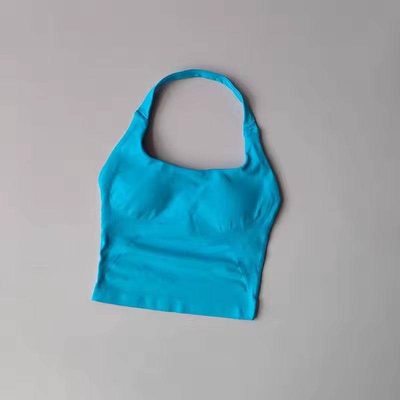 Backless Yoga Shirt - Glacier Blue