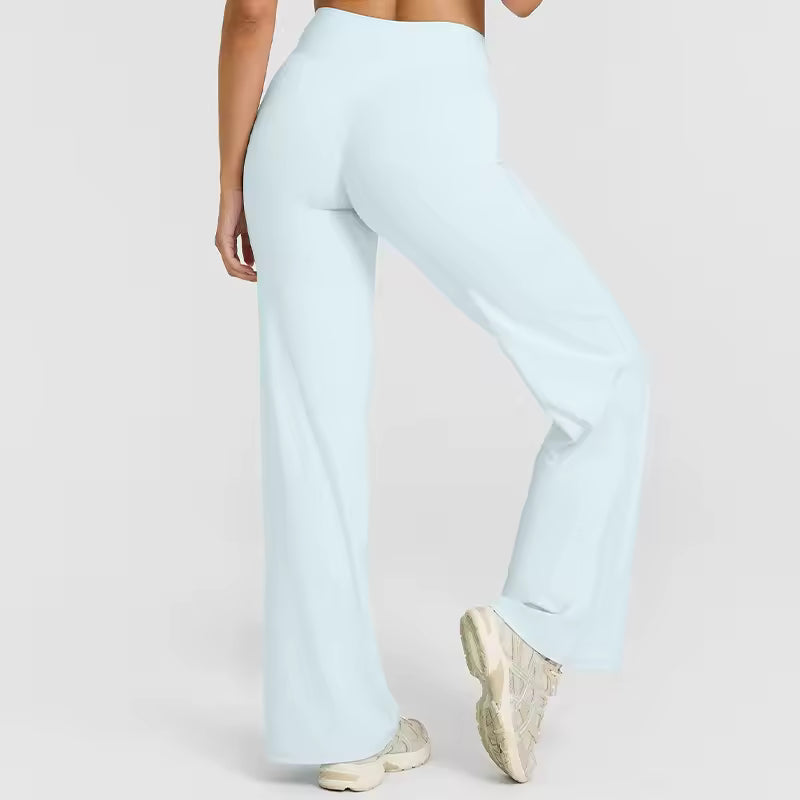 NUVR FLOW PANTS - Straight Leg Pants- Light Blue