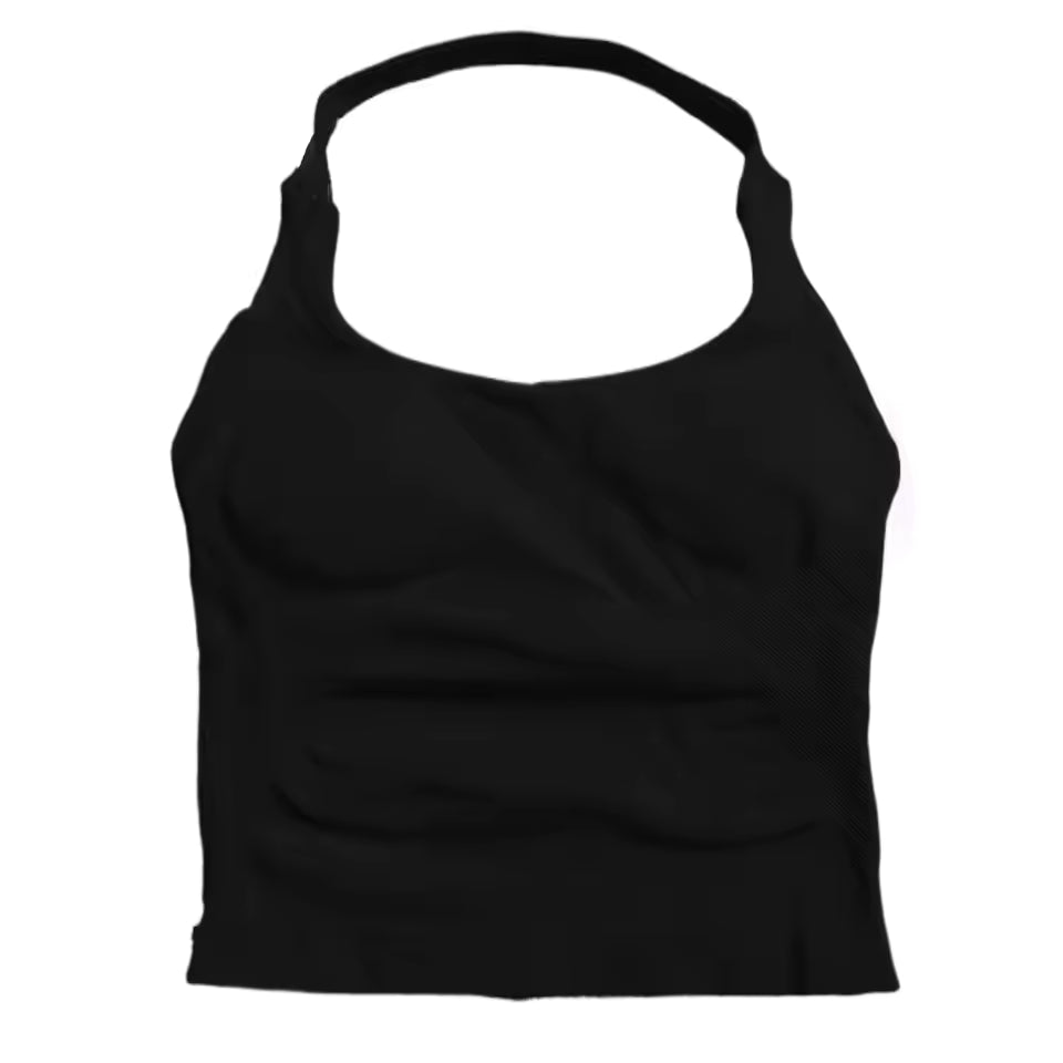 Backless Yoga Shirt - Black
