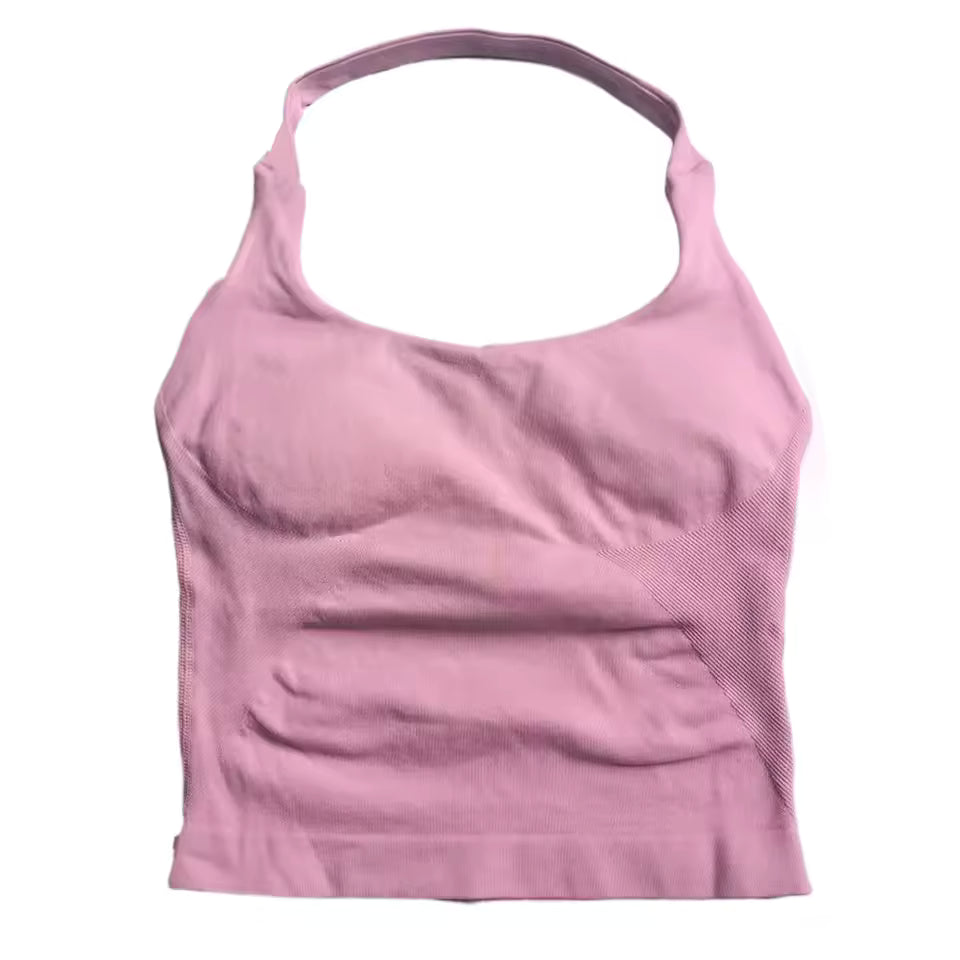 Backless Yoga Shirt - Pink