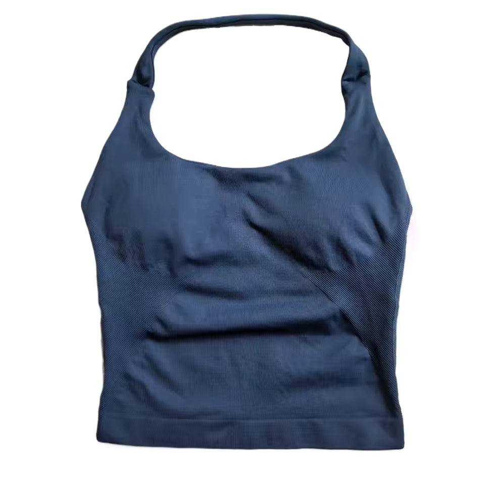 Backless Yoga Shirt -  Blue Berry