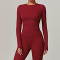 SculptHer Long Sleeve - Wine Red