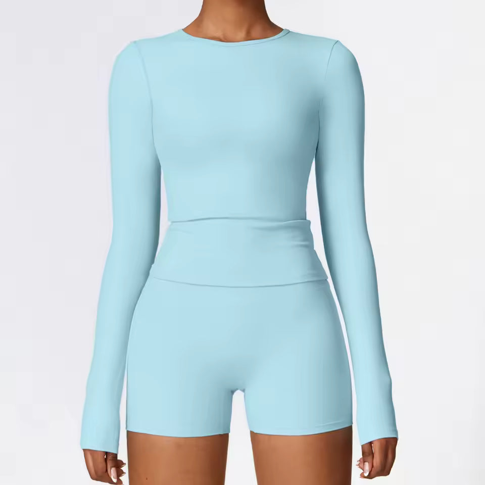 SculptHer Long Sleeve Shirt - Sky Blue