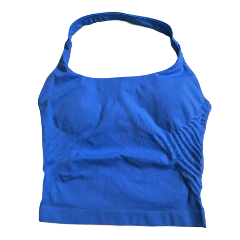 Backless Yoga Shirt - Blue