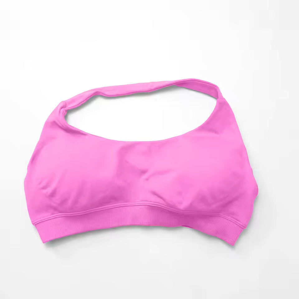 Seamless Padded Halter Sports Bra