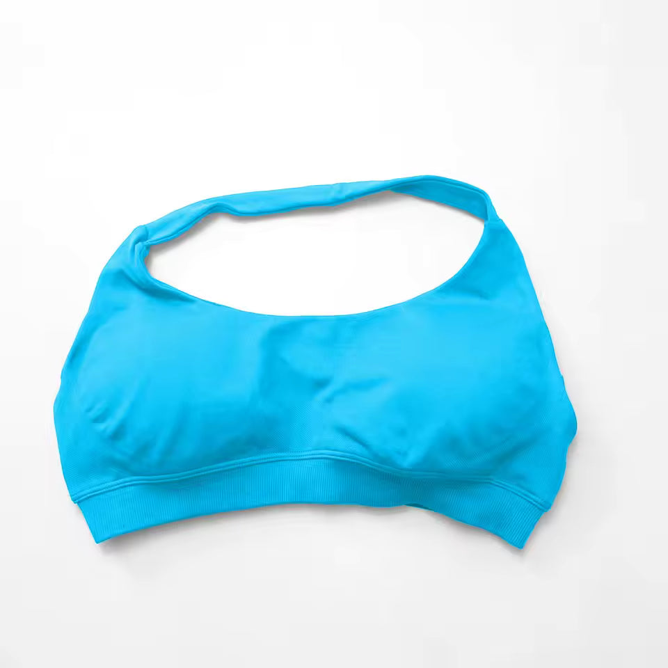 Seamless Padded Halter Sports Bra