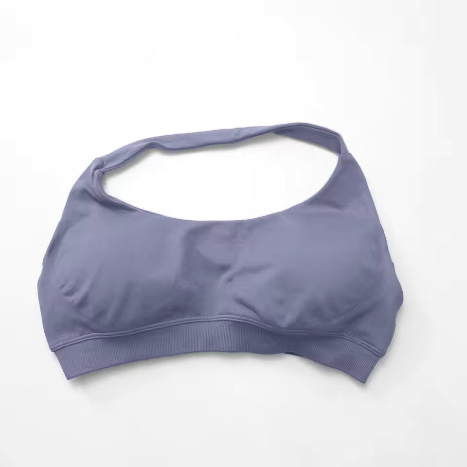 Seamless Padded Halter Sports Bra