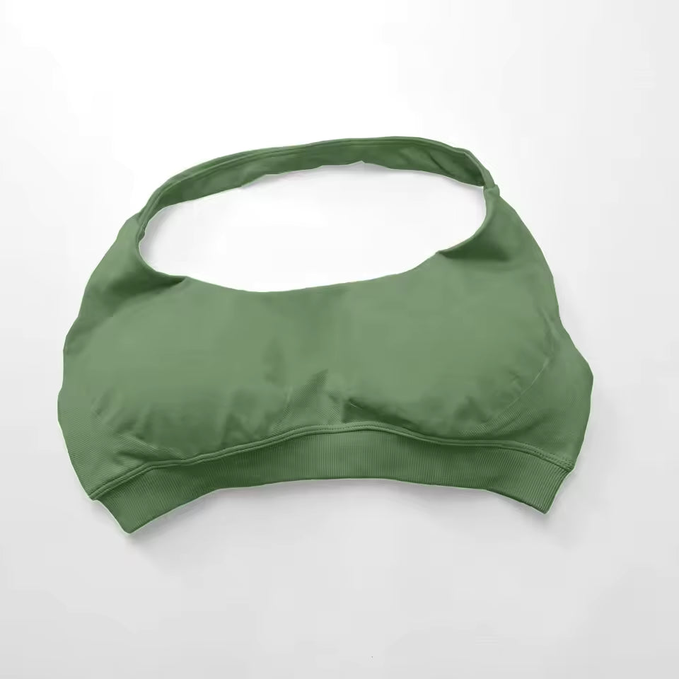 Seamless Padded Halter Sports Bra